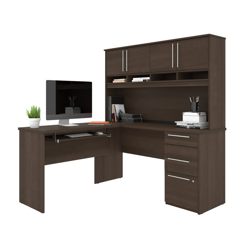 Symple Stuff Altha Reversible LShaped Desk with Hutch & Reviews